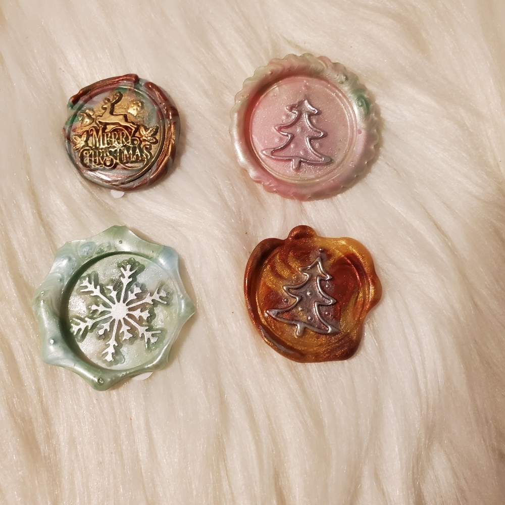 🎉5/$10 Handmade Festive Wax Seal Sticker Set with Christmas Designs